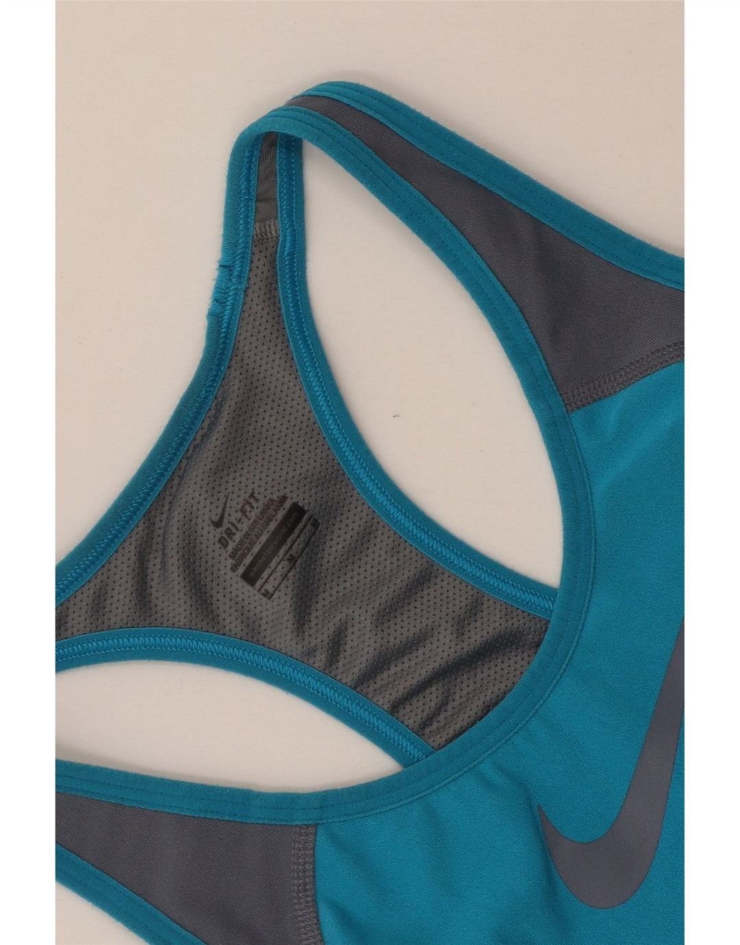 NIKE Ženski Dri Fit Graphic Vest Top UK 12 Medium Blue Colourblock