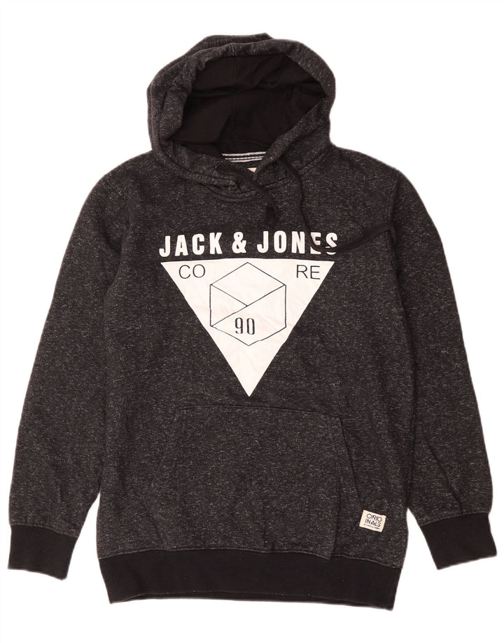 Jack & Jones muška majica s kapuljačom s kapuljačom s kapuljačom, srednje crne boje