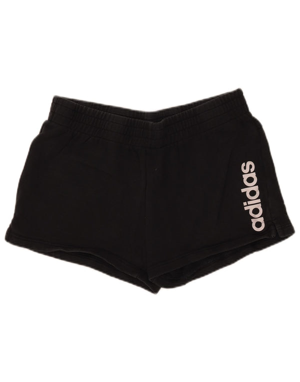 Adidas Womens Graphic Sport Shorts UK 16/18 Large Black Cotton