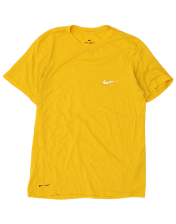 Nike Mens Dri Fit T-Shirt Top Small Yellow Polyester