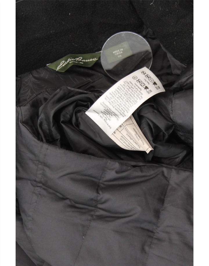 EDDIE BAUER Ženski preveliki podstavljeni kaput s kapuljačom UK 6 XS crni poliester