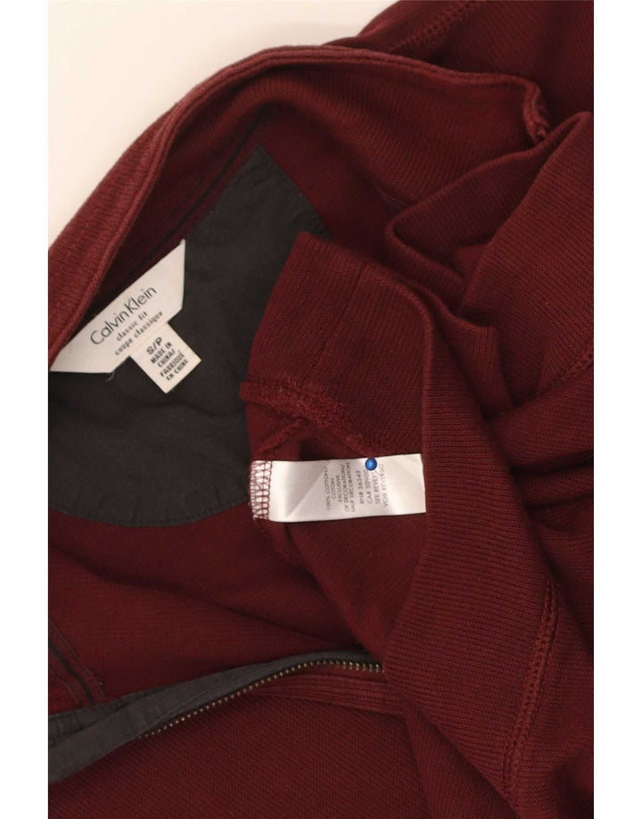 Calvin Klein muška majica s izrezom s patentnim zatvaračem, mala, kestenjasta, pamučna