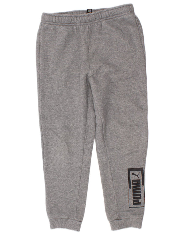 Puma Boys Graphic Tracksuit Trousers Joggers 7-8 Years Grey