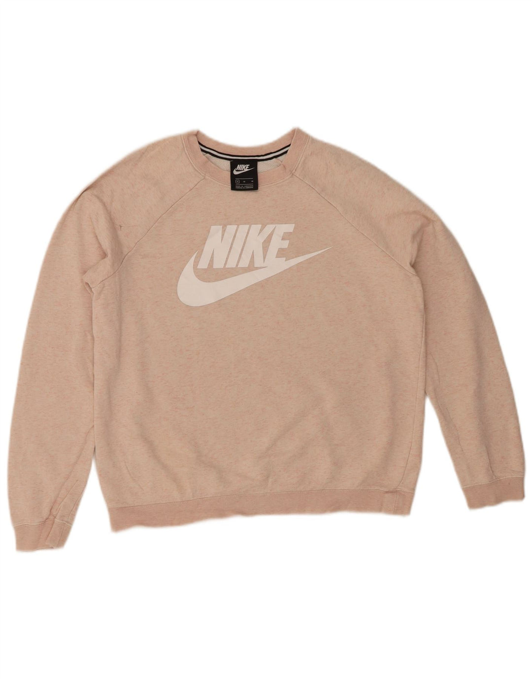 NIKE Womens Graphic Sweatshirt Jumper UK 14 Medium Pink Cotton