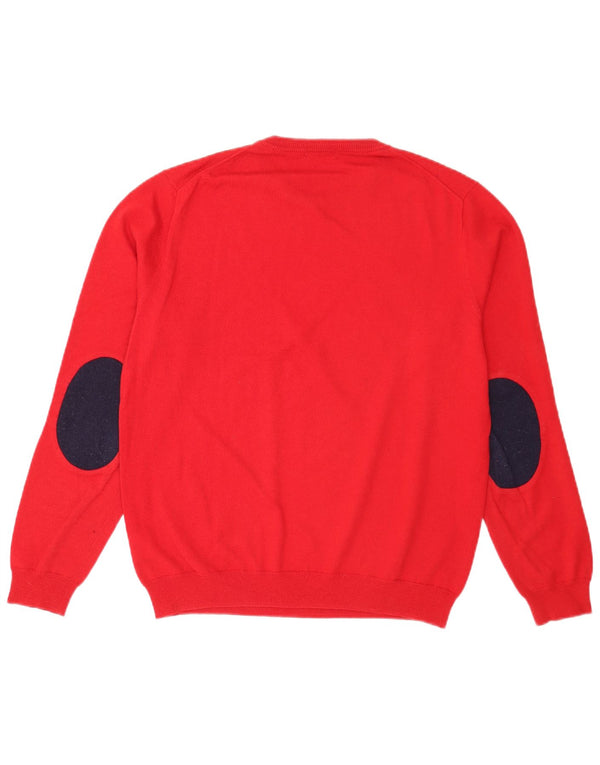 Sun68 Mens Crew Neck Jumper Sweater Medium Red Wool