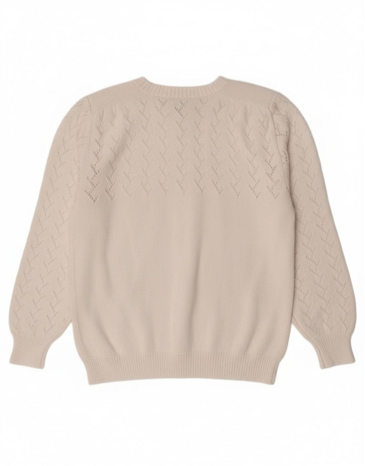 Vintage ženski kardigan džemper UK 14 Srednje bijeli