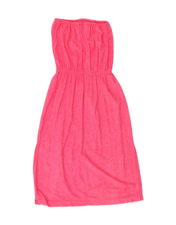 VINTAGE Womens Maxi Strapless Dress UK 12 Medium Pink Polyester Vintage Vintage and Second-Hand Vintage from Messina Hembry 