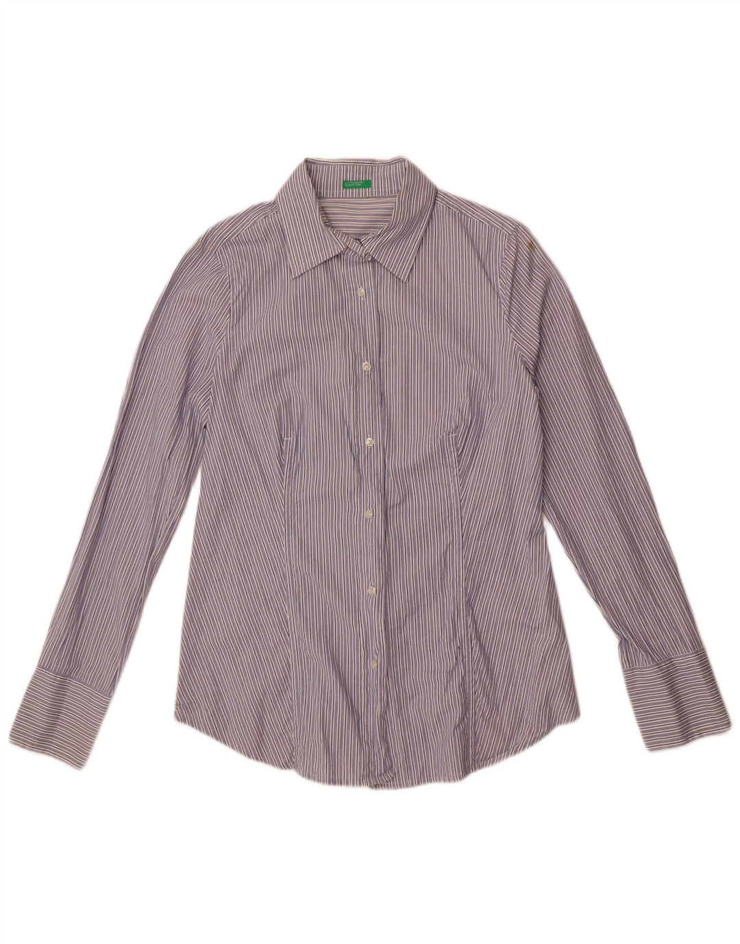 Benetton ženska košulja UK 14 pamuk srednje plave pruge