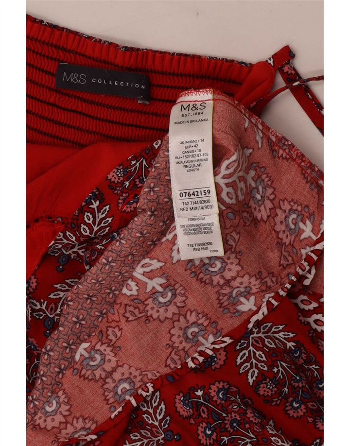 Marks & Spencer ženski sarafan UK 14 srednje crvene cvjetne viskoze