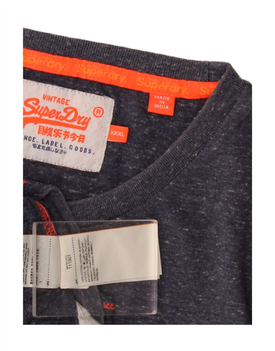 Superdry muška majica kratkih rukava 3XL tamnoplavi pamuk u blokovima boja