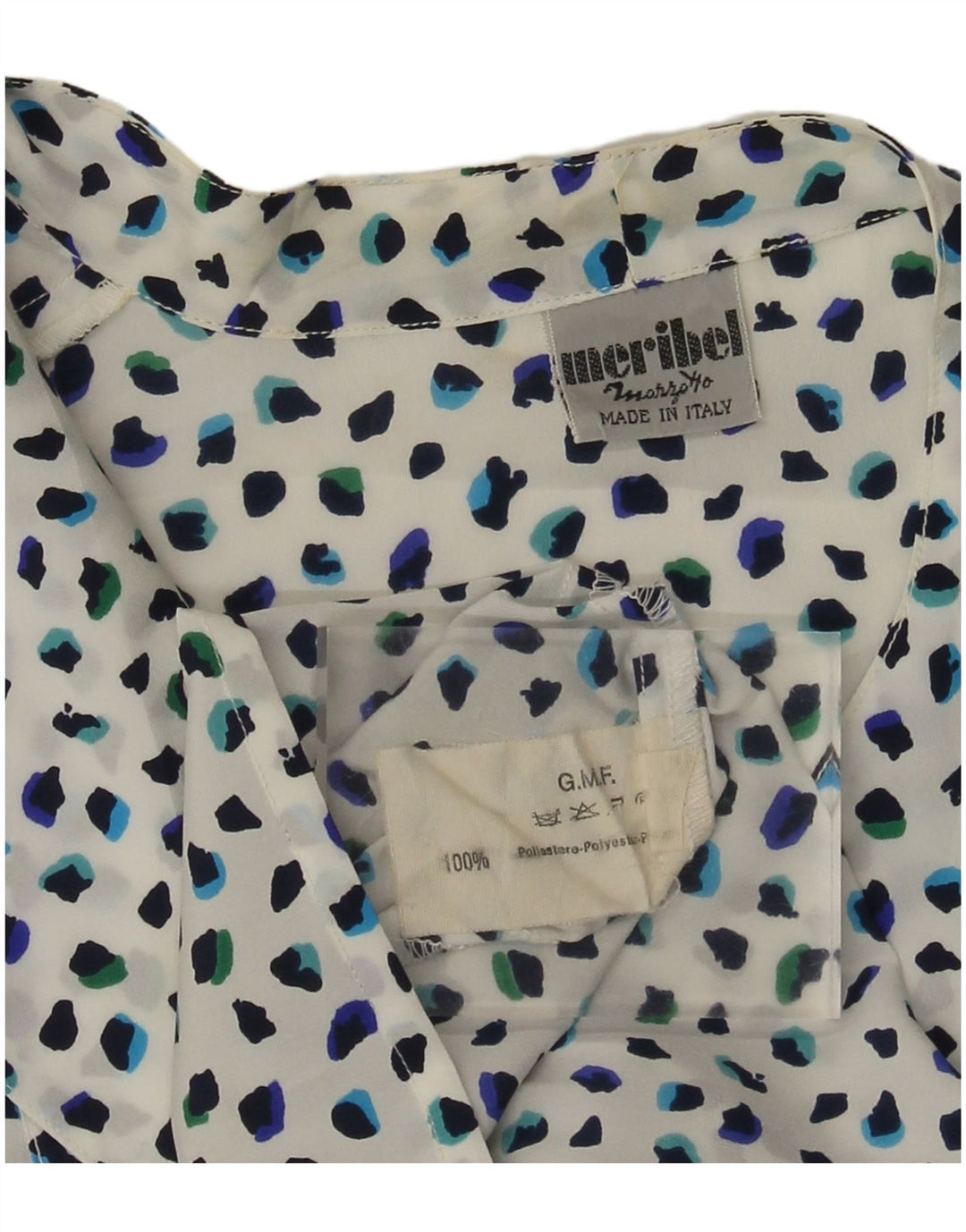 Marzotto gornji dio ženske bluze UK 14 Poliester s velikim bijelim točkicama