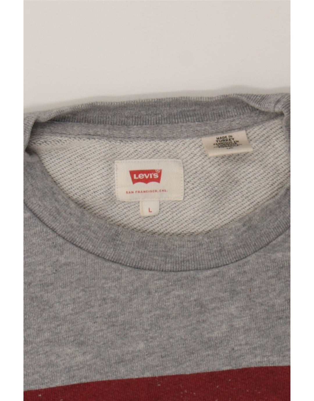 LEVI'S Mens Graphic Sweatshirt Jumper Large Grey Cotton Vintage Levi's and Second-Hand Levi's from Messina Hembry 