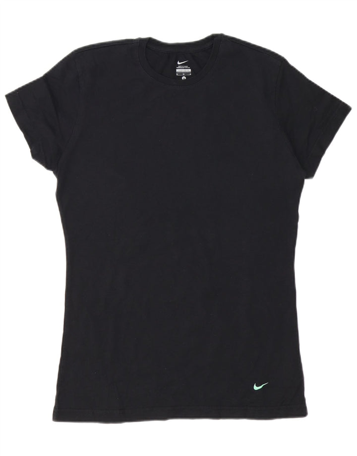 Nike Ženska majica kratkih rukava UK 12 Srednje crni pamuk