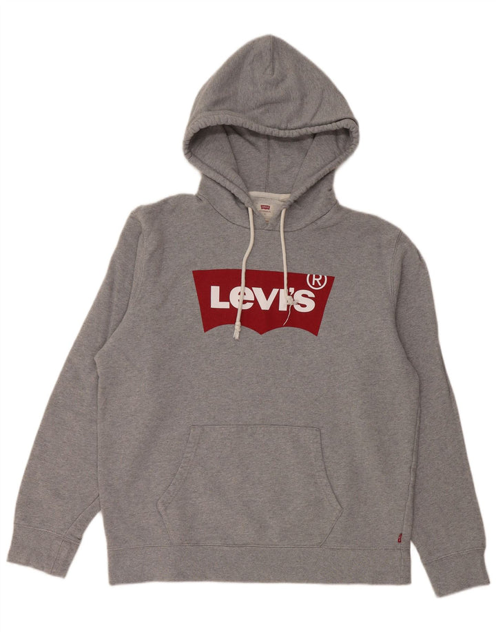 LEVI'S muška majica s kapuljačom standardnog kroja, veliki sivi pamuk