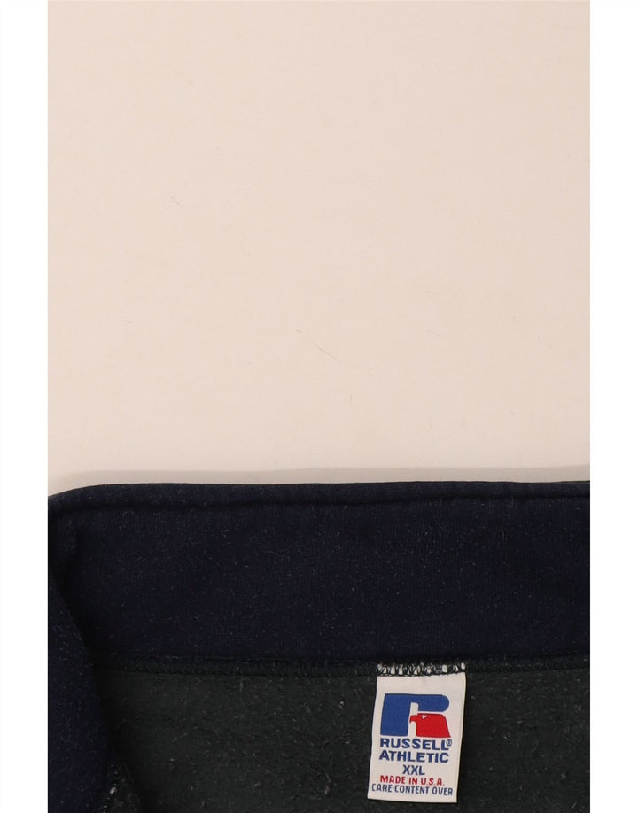 RUSSELL ATHLETIC Muška majica s izrezom na patentni zatvarač 2XL plavi pamuk