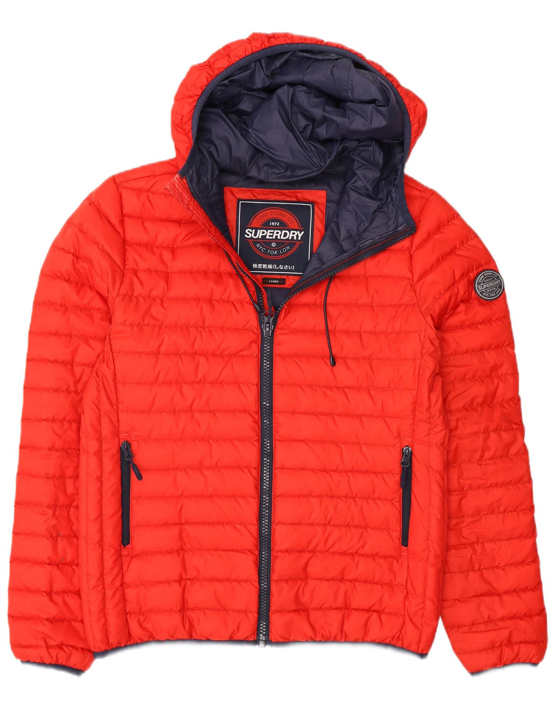 Superdry muška podstavljena jakna s kapuljačom UK 40 veliki crveni poliester