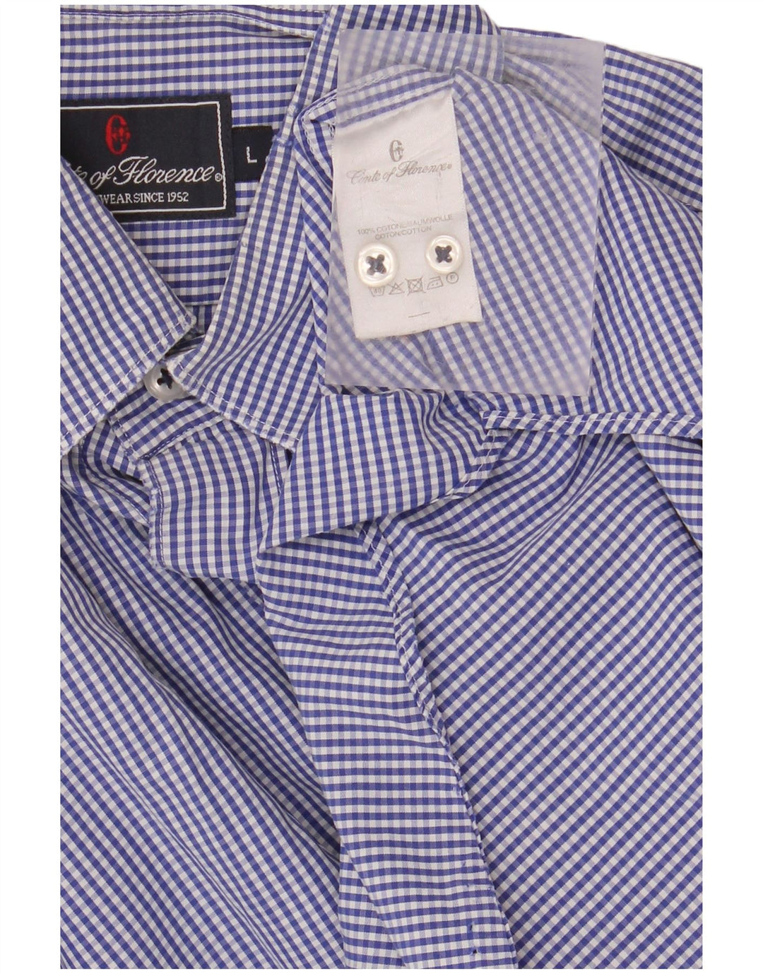 CONTE OF FLORENCE Muška košulja Large Blue Gingham pamuk