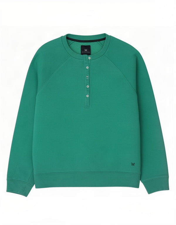 Crew Clothing Ženska majica s dugmadima i izrezom UK 14 Veliki zeleni pamuk