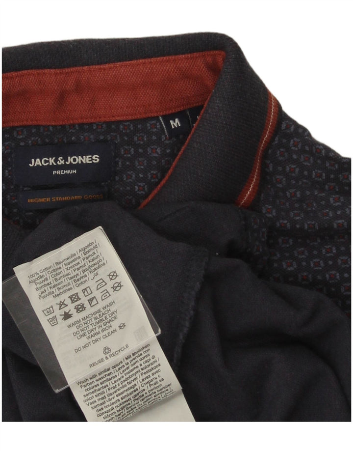 JACK & JONES Muška vrhunska polo majica Srednje tamnoplavi geometrijski pamuk