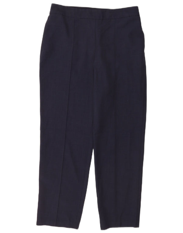 Marks & Spencer ženske chino hlače UK 14 velike W32 L27 tamnoplavi karirani