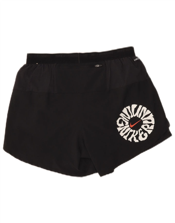 Nike Ženske Dri Fit Graphic Sport Shorts UK 14 Srednje crni poliester