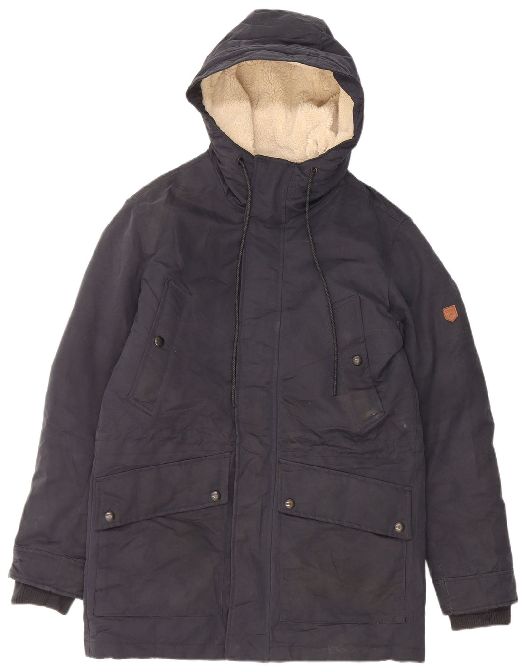 Jack & Jones muška parka jakna s kapuljačom UK 36 Mala tamnoplava poliester