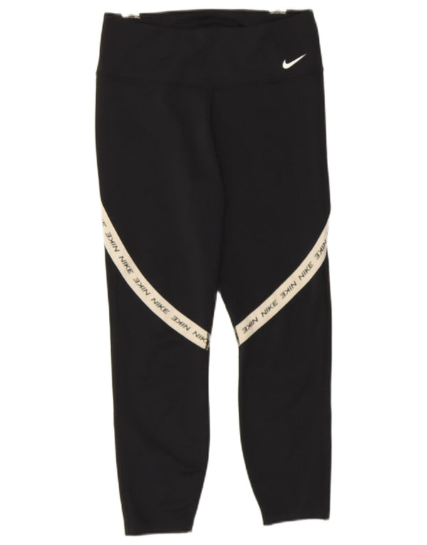 NIKE ženske Dri Fit Graphic Capri tajice UK 12 srednje crne boje