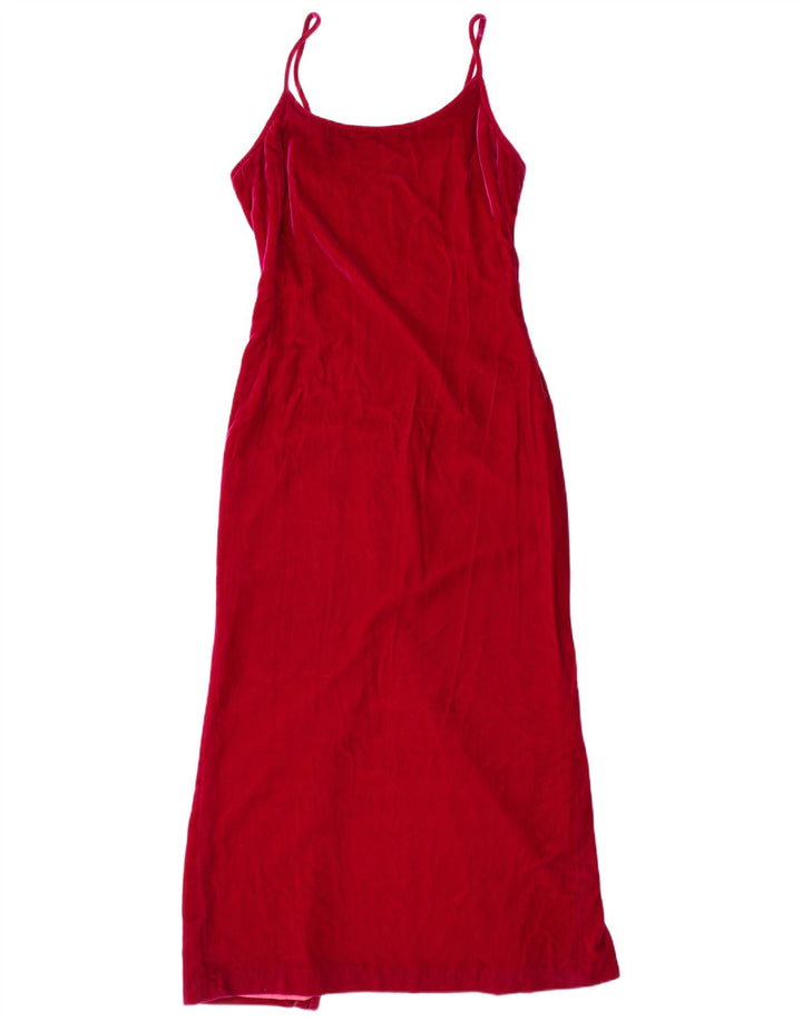 RICHARD LEWIS Ženska maksi haljina bez rukava od velura UK 12 srednje ružičasta