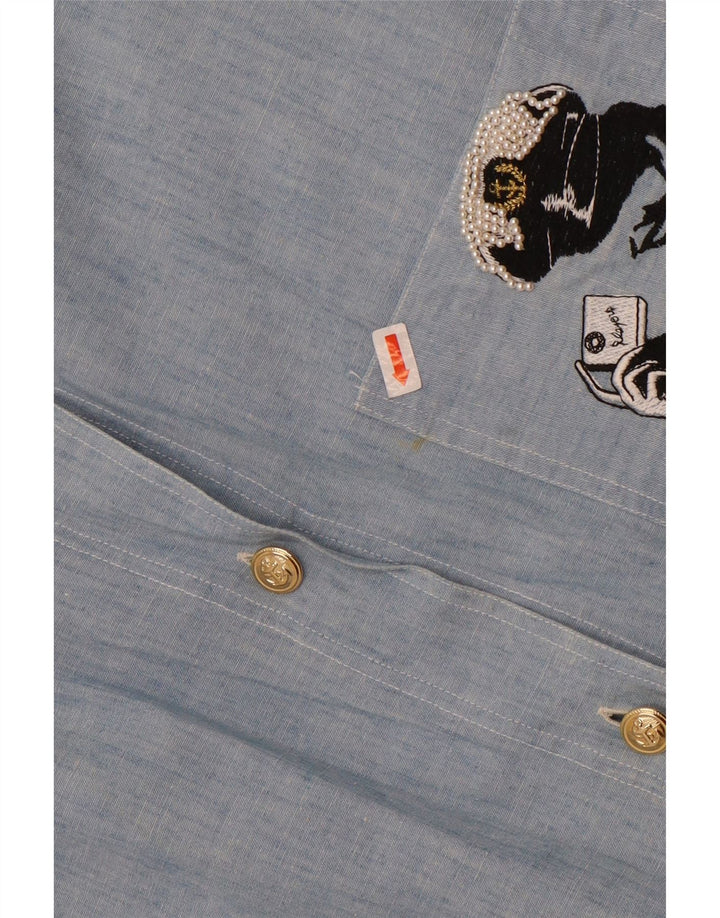 Vintage ženska majica s motivima UK 18 XL plava