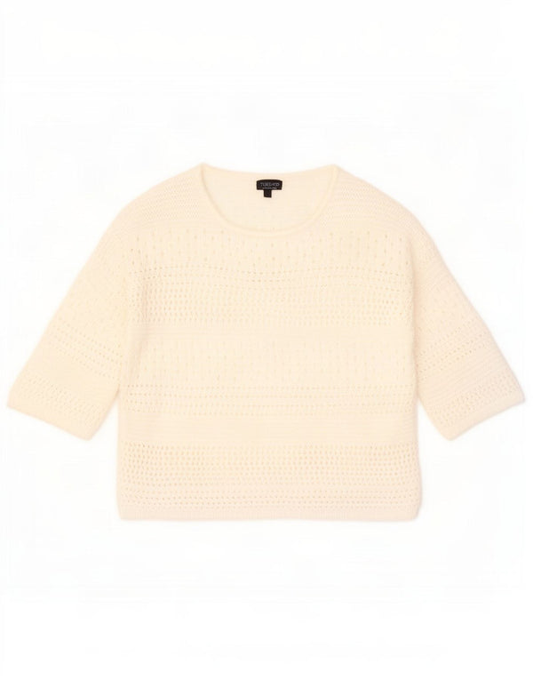 Topshop Ženski džemper s 3/4 rukavima s brodskim izrezom UK 16 Large Off White
