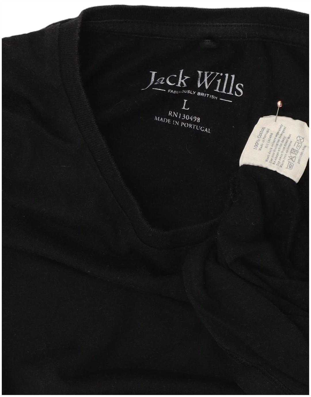 JACK WILLS Muška majica kratkih rukava Velika crna pamučna majica