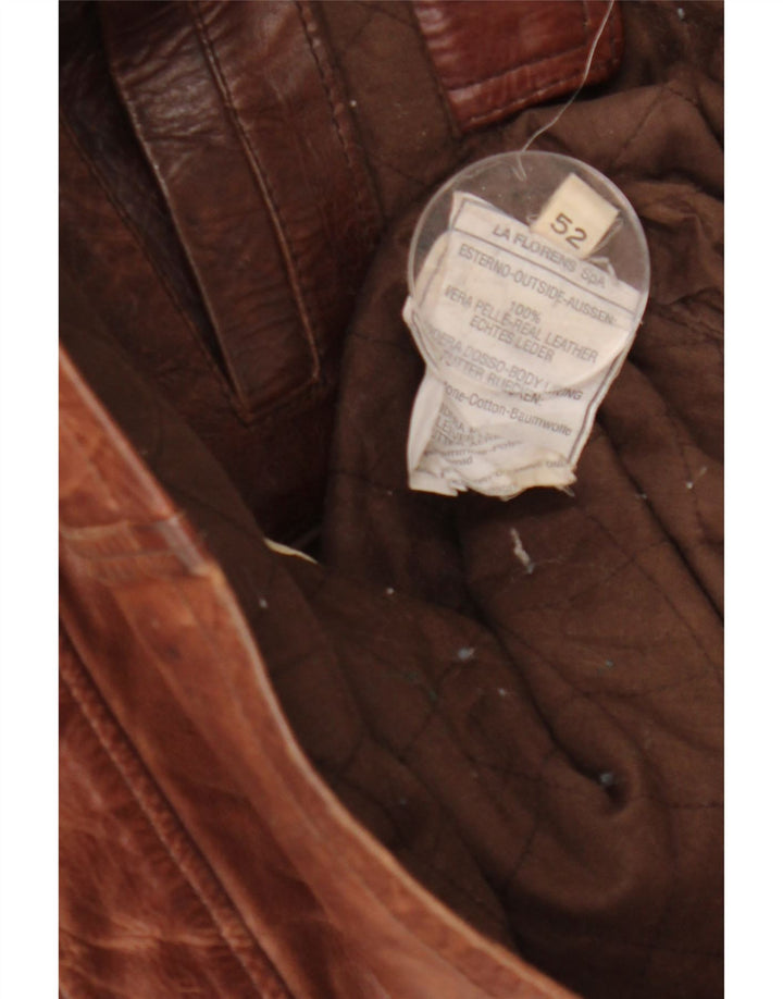 Vintage muška kožna jakna IT 52 XL smeđa koža
