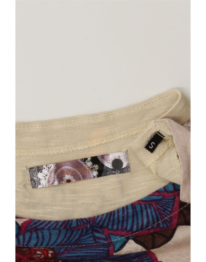 DESIGUAL Ženska majica s 3/4 rukavima s grafikom UK 8 Mali raznobojni cvjetni