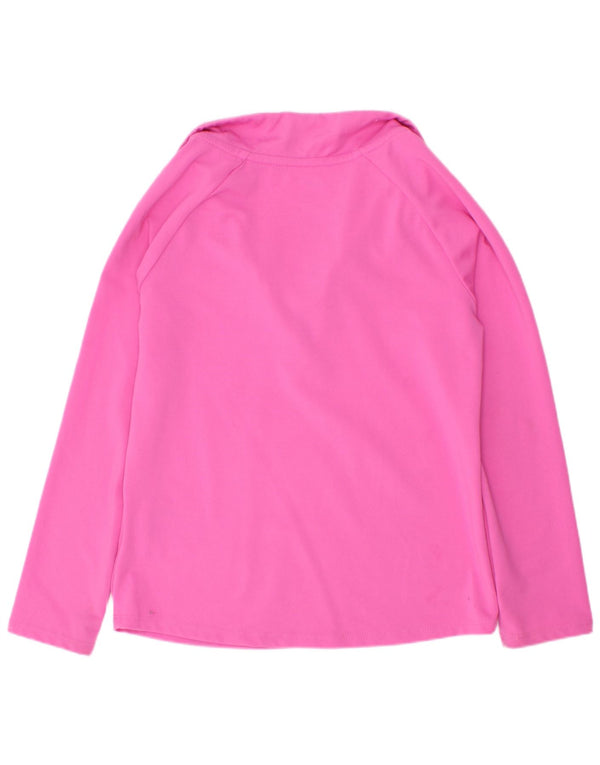 Nike Girls Dri Fit Zip Neck Pulover Top Trenirka 5-6 Years Medium Pink