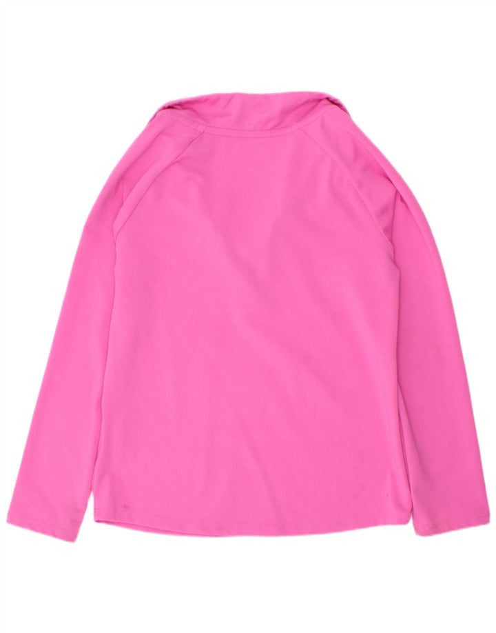 Nike Girls Dri Fit Zip Neck Pulover Top Trenirka 5-6 Years Medium Pink