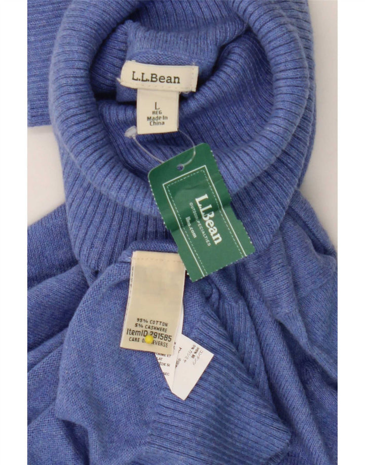 L.L.Bean muški pulover s rol izrezom Veliki plavi pamuk