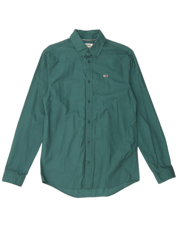 TOMMY HILFIGER Mens Shirt Small Green Cotton