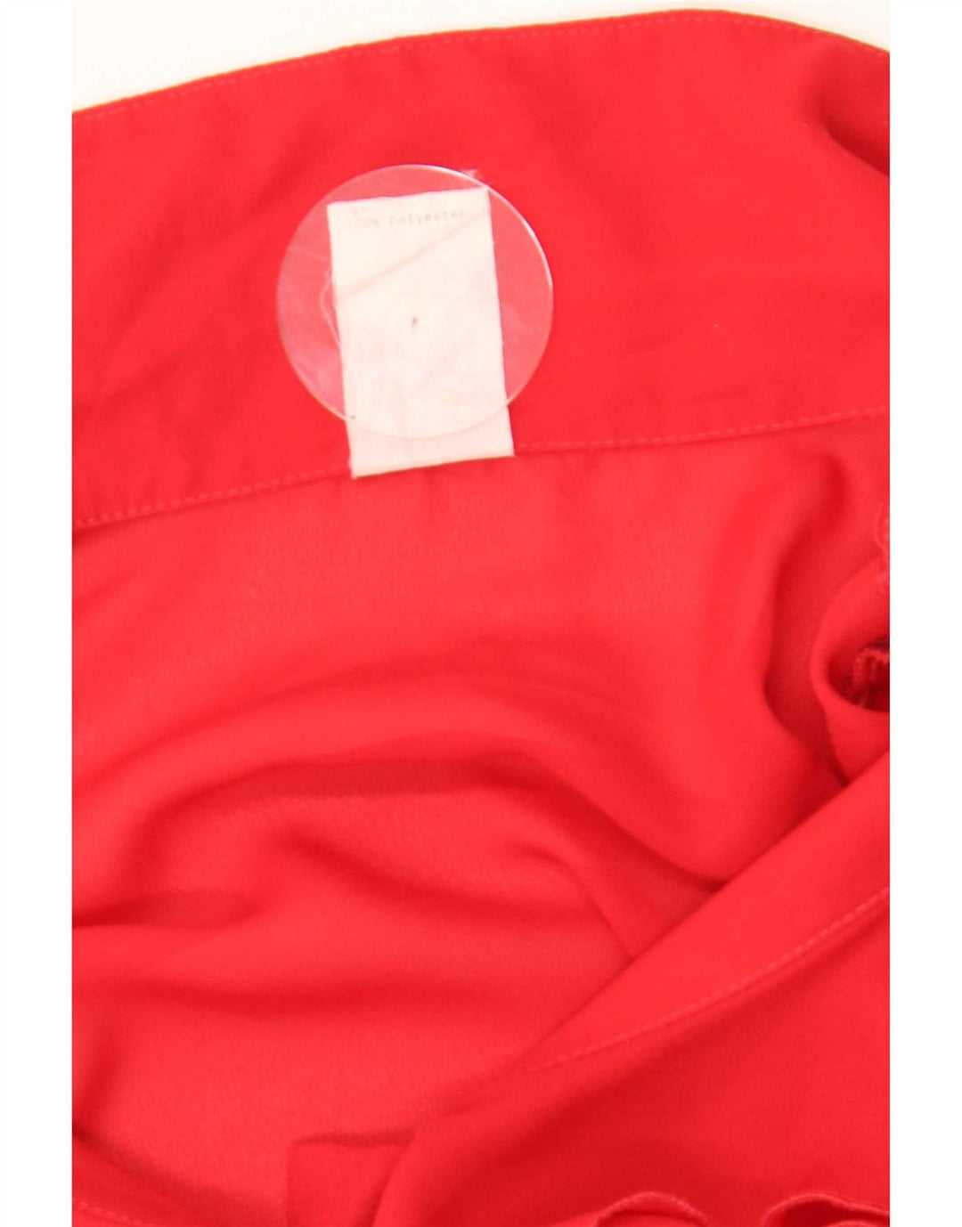 Vintage ženska košulja s volanima sprijeda UK 18 XL crveni poliester