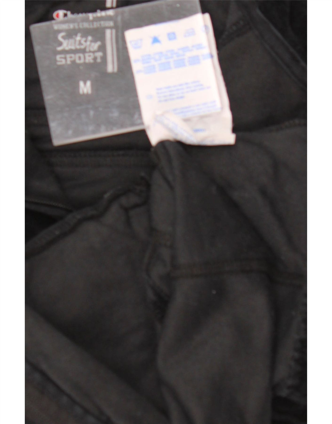 CHAMPION Womens Tracksuit Top Jacket UK 14 Medium Black Cotton
