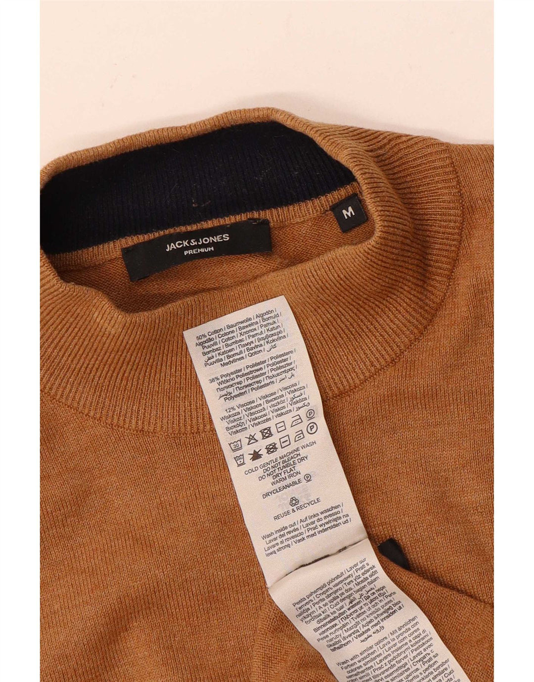 Jack & Jones muški džemper s kornjačičastim ovratnikom, srednje smeđi pamuk