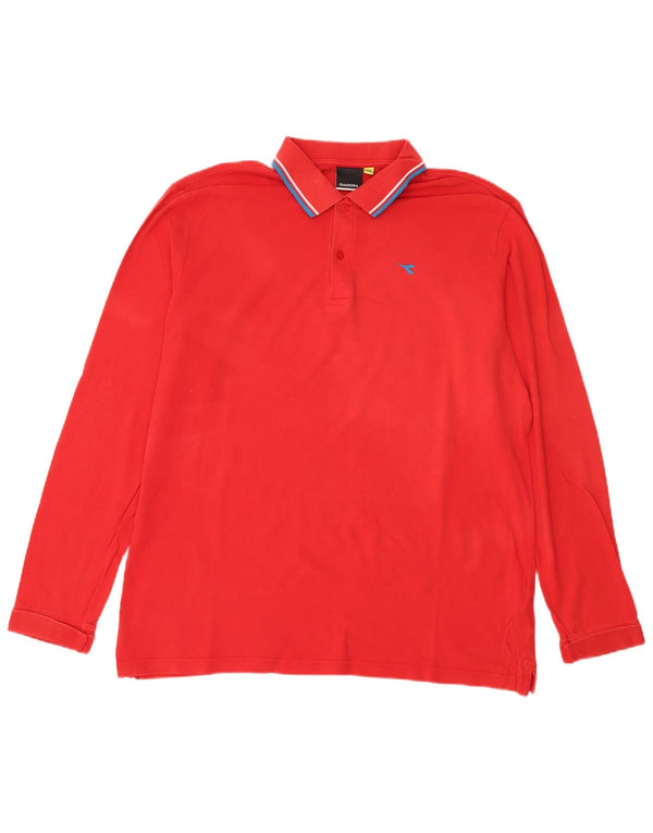 Diadora muška polo majica dugih rukava 3XL crveni pamuk