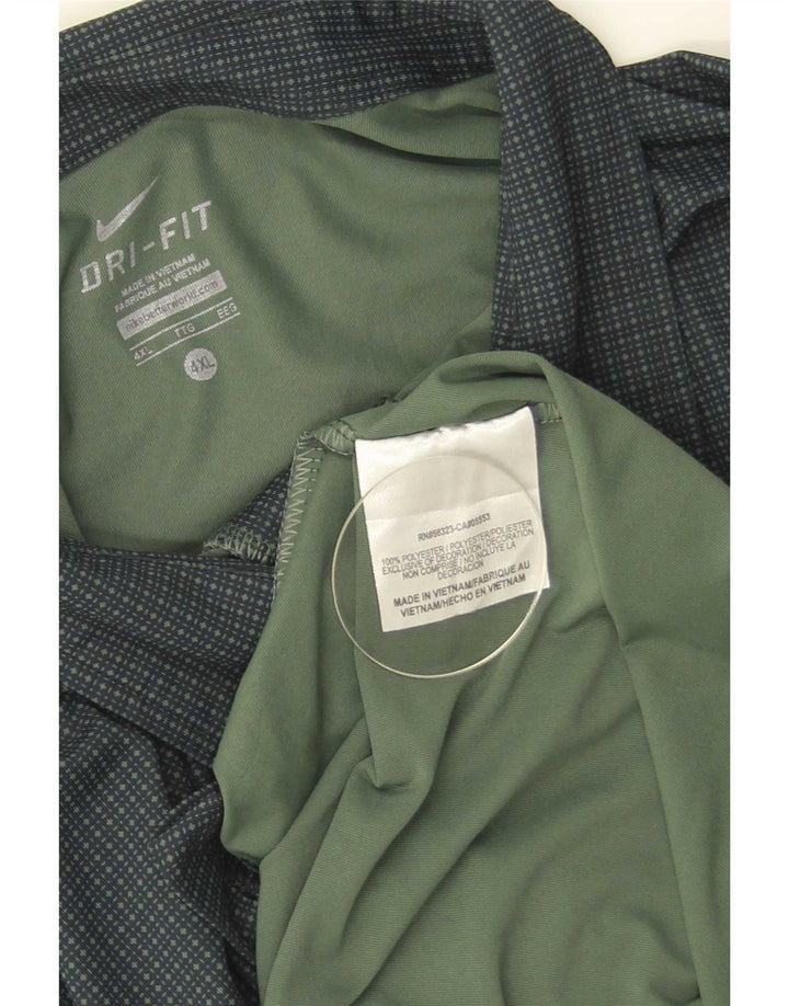 Nike muška Dri Fit polo majica 4XL zeleni poliester na točkice