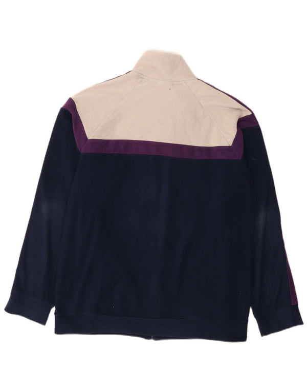 Fila Mens Fleece Jacket UK 40 Large Navy Blue Colourblock