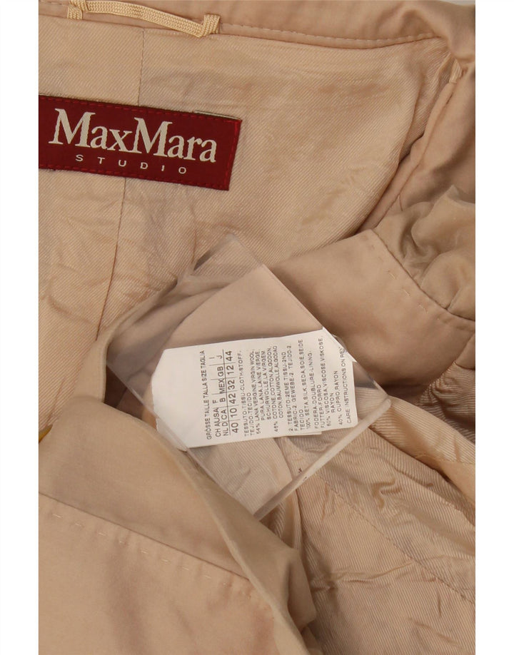 Max Mara ženski kratki sako sa 3 gumba UK 12 Srednje bež vuna