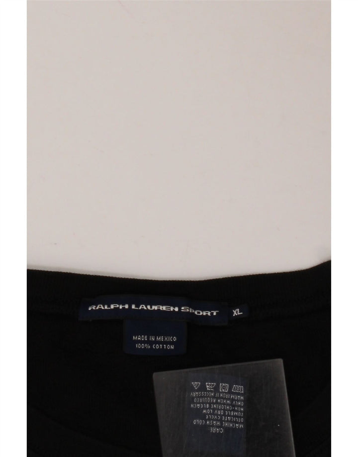 RALPH LAUREN Ženska skraćena majica kratkih rukava UK 18 XL crni pamuk