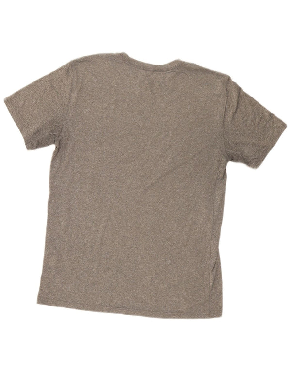 Nike Womens Dri Fit Graphic T-Shirt Top UK 14 Medium Grey Polyester
