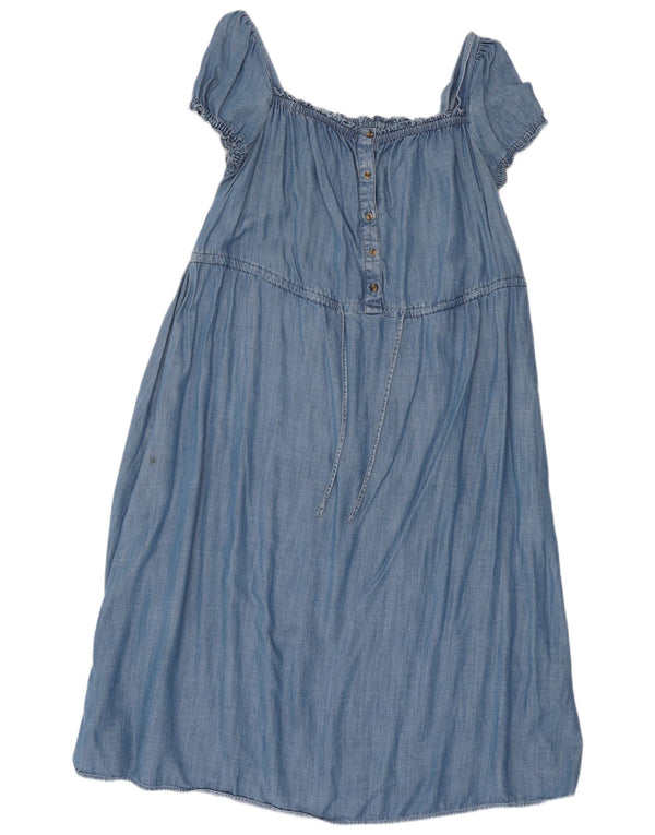 Marks & Spencer Womens Maxi Dress UK 16 Large Blue Lyocell