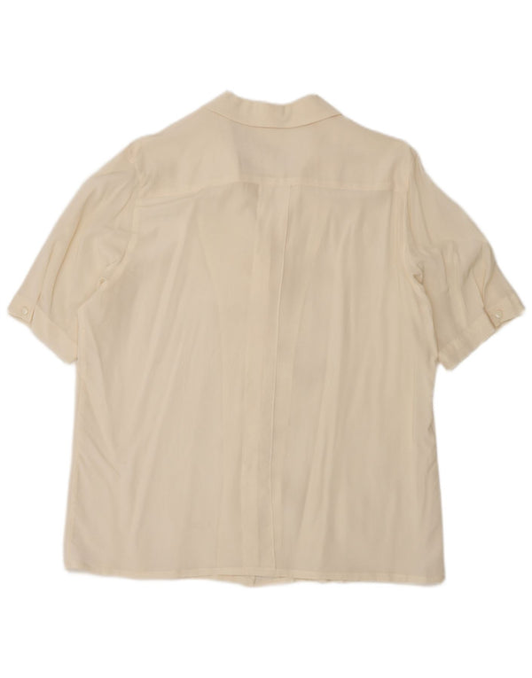 Vintage ženska košulja kratkih rukava UK 18 XL sivo bijela
