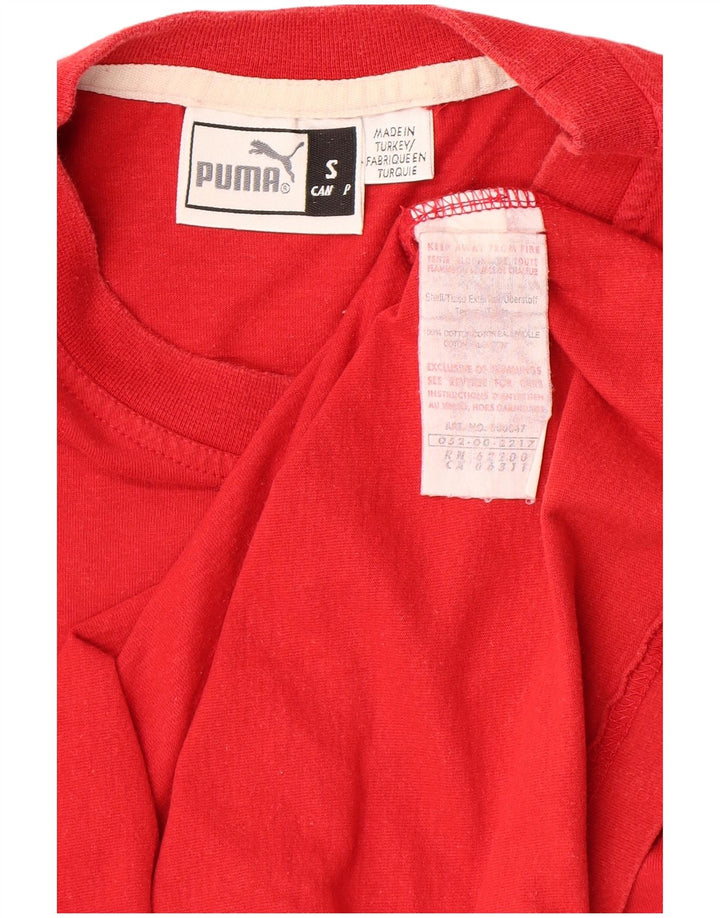 PUMA Mens Graphic T-Shirt Top Small Red Cotton