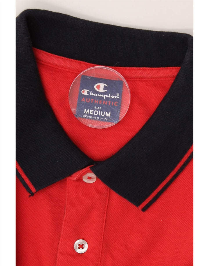 CHAMPION Mens Polo Shirt Medium Red Vintage Champion and Second-Hand Champion from Messina Hembry 